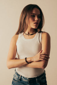 Armband mit grüner Jade Perle und Edelstahl Elementen - Modell Kiruna, stufenlos anpassbare Grösse, handgefertigt