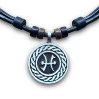 Handgefertigte Lederkette Sternzeichen Fische für Männer & Frauen | HANA LIMA Surfer Schmuck Kette