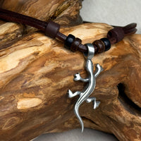 Handgemachte Surfer Lederkette Maori Gecko (Eidechse) für Damen und Herren | Schmuck von HANA LIMA