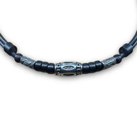 Handgefertigte Leder Halskette mit Edelstahlperlen für Damen und Herren | Schmuck von HANA LIMA