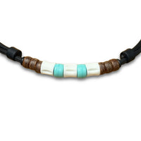 Handgefertigte Surferkette mit türkiser Glasperle für Damen und Herren - Schmuck von HANA LIMA