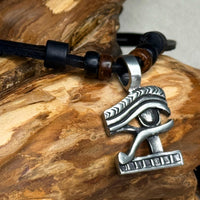 Handgemachte Surfer Lederkette ägyptisches Auge des Ra für Damen und Herren | Schmuck von HANA LIMA