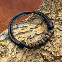 Handmade Boho Style Lederarmband mit Kokosnussperlen für Damen und Herren | HANA LIMA Schmuck