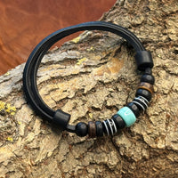 Handmade Armband mit tschechischer türkiser Glasperle für Damen und Herren - HANA LIMA Schmuck