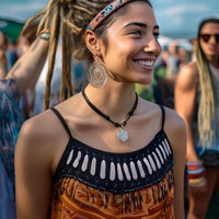 Verstellbare handmade Lederhalskette mit Lebensblume für Damen & Herren | HANA LIMA Surfer Schmuck