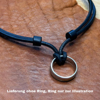 Handgefertigte Lederkette schwarz für eigenen (Ehe-)Ring - Surfer Halskette - Schmuck von HANA LIMA