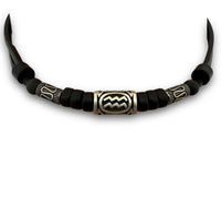 HANA LIMA Sternzeichen Wassermann Halskette mit Edelstahlperlen für Damen und Herren