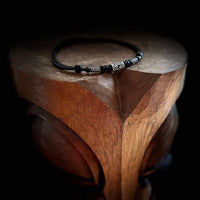 HANA LIMA Sternzeichen Krebs Lederkette mit Edelstahlperlen für Damen und Herren