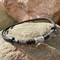 HANA LIMA Sternzeichen Jungfrau Surferkette mit Edelstahlperlen für Damen und Herren