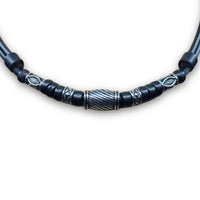 Handgefertigte Leder Halskette mit Edelstahlperlen für Damen und Herren | Schmuck von HANA LIMA