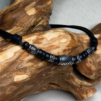 Verstellbare Leder Surferkette mit Edelstahlperlen für Damen und Herren | Schmuck von HANA LIMA