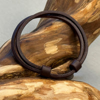 Verstellbares Boho Leder Partnerarmband schlicht braun | Damen & Herren | HANA LIMA Surf Schmuck