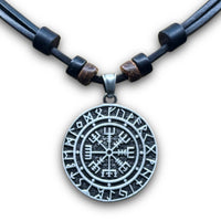 hanalima-wikinger-kompass-rune-handgefertigt-halskette-verstellbar-leder-surfer-kette-herren-damen