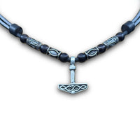 Handgefertige Leder Halskette mit Thorshammer Mjölnir Anhänger für Damen und Herren von HANA LIMA