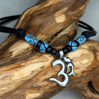 Om Zeichen Buddha/Hindu/Yoga Lederkette handgefertigt | Männer & Frauen | HANA LIMA Surfer Schmuck