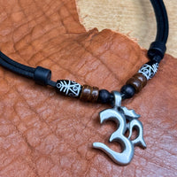 Handmade Om Symbol Surferkette | Männer & Frauen | Buddha | Hindu | Yoga | HANA LIMA Leder Halskette