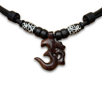 Lederhalskette Om Surfer Buddha Kette Herren Damen Schmuck - Modell 658, stufenlos anpassbare Grösse, handgefertigt