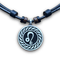 Handgefertigte Lederkette Sternzeichen Löwe für Männer & Frauen | HANA LIMA Surfer Schmuck Kette