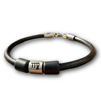 Sternzeichen Jungfrau Lederarmband Herren Damen Armbänder - Modell 3018, stufenlos anpassbare Grösse, handgefertigt