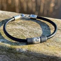 Sternzeichen Krebs Lederarmband Herren Damen Armbänder Schmuck - Modell 3016, stufenlos anpassbare Grösse, handgefertigt