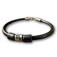 Sternzeichen Armband Skorpion Herren Damen Lederarmband - Modell 3020, stufenlos anpassbare Grösse, handgefertigt