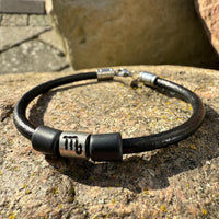 Sternzeichen Armband Skorpion Herren Damen Lederarmband - Modell 3020, stufenlos anpassbare Grösse, handgefertigt