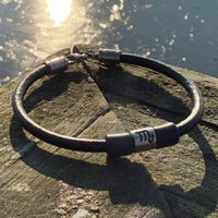 Sternzeichen Armband Skorpion Herren Damen Lederarmband - Modell 3020, stufenlos anpassbare Grösse, handgefertigt