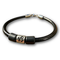 Sternzeichen Armband Steinbock Lederarmband Herren Damen Schmuck - Modell 3010, stufenlos anpassbare Grösse, handgefertigt