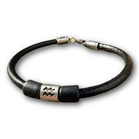 Sternzeichen Lederarmband Wassermann Herren Damen Armbänder - Modell 3011, stufenlos anpassbare Grösse, handgefertigt