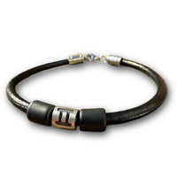Sternzeichen Lederarmband Zwilling Damen Herren Armbänder - Modell 3015, stufenlos anpassbare Grösse, handgefertigt