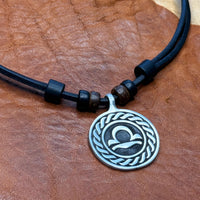 Handmade Surferkette Sternzeichen Waage für Männer & Frauen | HANA LIMA Horoskop Leder Halskette