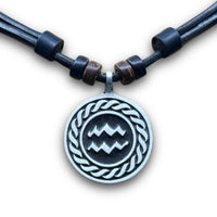 Handgefertigte Lederkette Sternzeichen Wassermann für Männer & Frauen | HANA LIMA Surfer Schmuck Kette