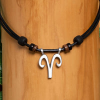 Kette Sternzeichen Widder Halskette Surfer Herren Damen Schmuck - Modell 2142, stufenlos anpassbare Grösse, handgefertigt