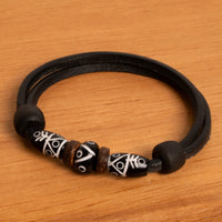 Surfer Armband Herren Damen Leder Armbänder Schmuck - Modell 2453, stufenlos anpassbare Grösse, handgefertigt