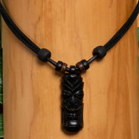 Tiki Surferhalskette Leder Schmuck Herren Damen - Modell 607, stufenlos anpassbare Grösse, handgefertigt